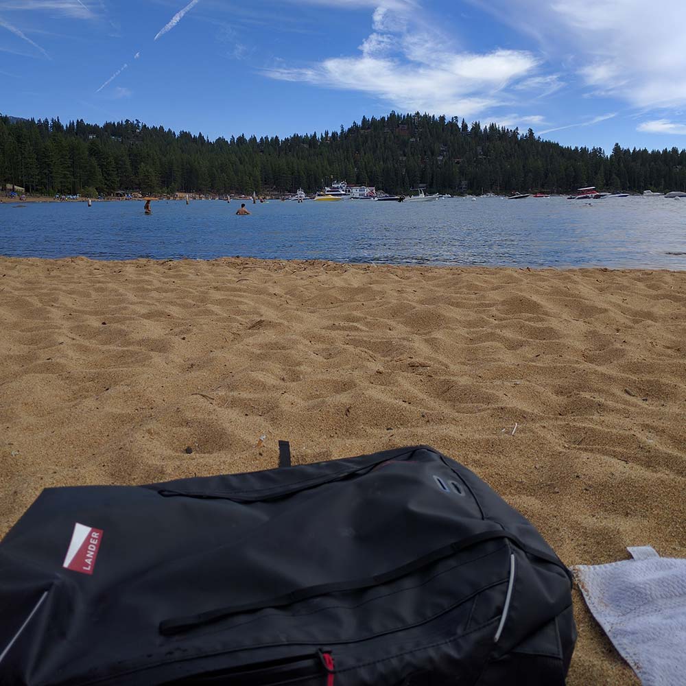 Timp 20L Backpack at the lake