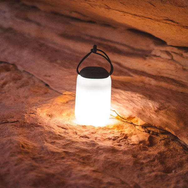 Boulder smart lantern with IP65 rating in the desert